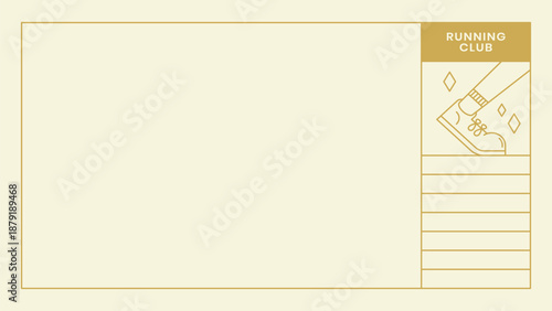 Running club activity log table, gold line art design vector