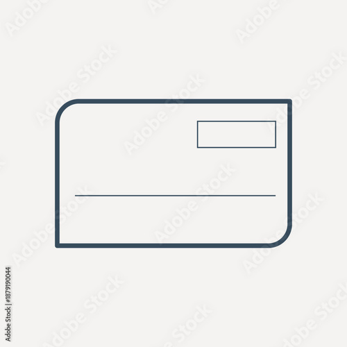 Postcard outline icons vector
