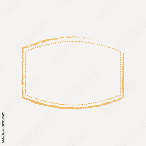 Yellow textured line badge vector