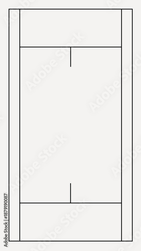 Tennis court outline, design element vector