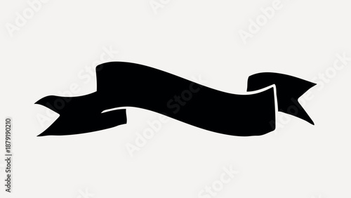 Black ribbon banner illustration vector