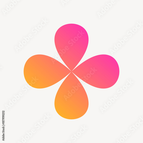 Gradient pink flower shape vector