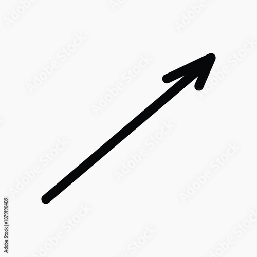 Simple upward diagonal arrow illustration vector