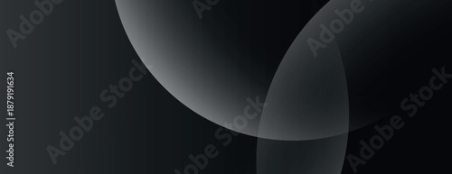 Sleek black background with a gradient effect. The background features smooth, overlapping circles, creating a modern black texture. Minimal abstract gradient curve vector background