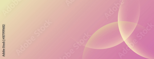 Soft gradient background with pink and yellow hues. The background features smooth, overlapping circles creating a gentle, dreamy texture. Minimal abstract circles vector gradient background
