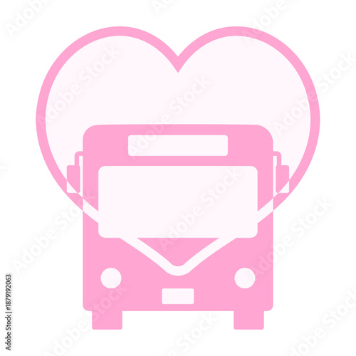 バスとハートのリングのアイコン