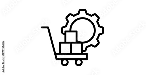 Digital Commerce Product Setup Icon With Shopping Cart And Automation