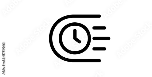 Rapid Time Clock Icon For Efficiency Productivity And Fast Workflow Concept