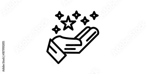 Hand With Sparkles Icon For Luxury Service Quality Care And Customer Satisfaction