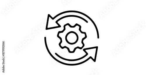 Digital Process Automation Icon For Technology And System Optimization