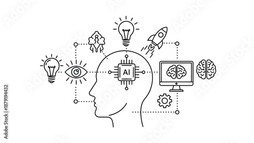 Artificial Intelligence and Human Brain Connection.