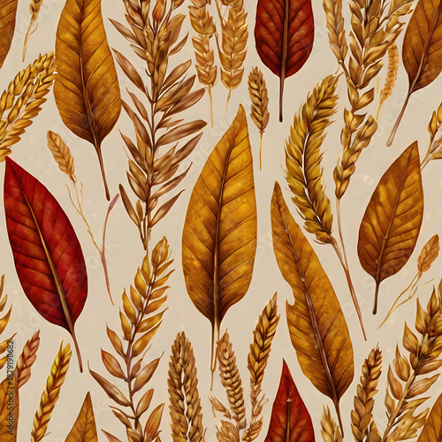 seamless pattern with wheat ears