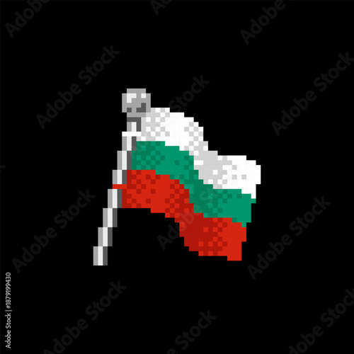 Bulgaria Flag in Pixel Art