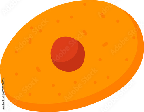 Cookie With Cherry Topping Cartoon