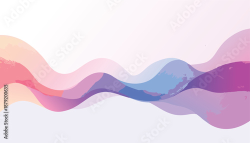 Abstract Wavy Gradient Background with Pastel Pink and Purple Hues