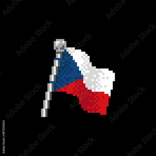 Czech Flag in Pixel Art
