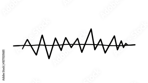 Hand drawn sound wave graphic representing audio signal.