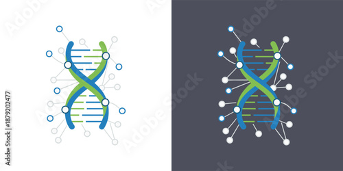 DNA double helix structure illustration showcasing genetic code and molecular biology concepts in a scientific graphic design