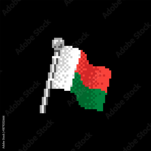 Madagascar Flag in Pixel Art