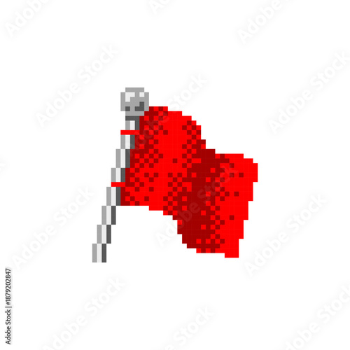 Red Flag in Pixel Art