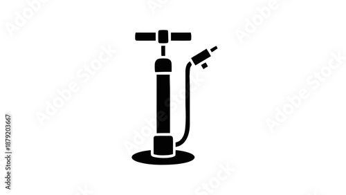Vector illustration of a manual air pump for bicycle tire inflation and essential maintenance