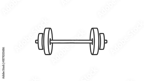 Vector illustration of a fitness barbell, perfect for health and workout designs, on transparent background