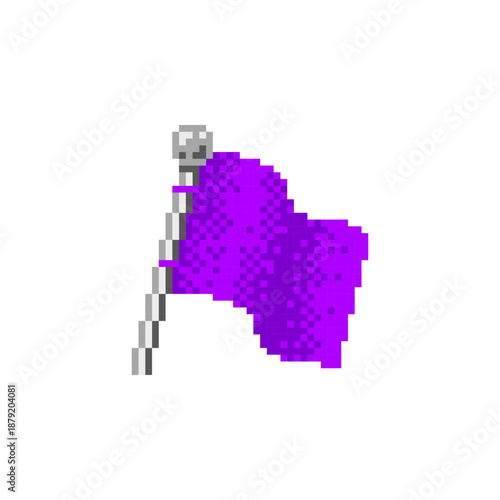 Purple Flag in Pixel Art