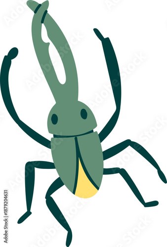 Beetle Raising Claw Cartoon