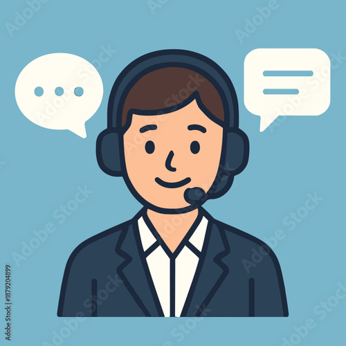 Online customer support and service desk representative