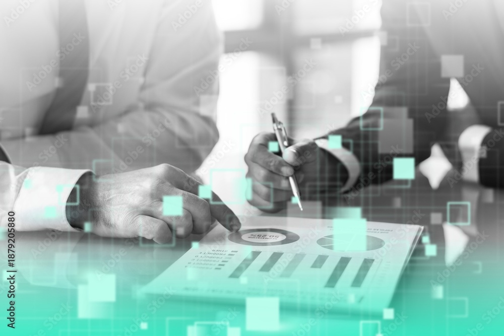 Fototapeta premium Business Brainstorming Graph Chart Report Data Concept