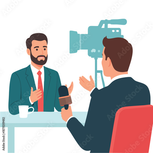 Business Professional Being Interviewed On Camera.