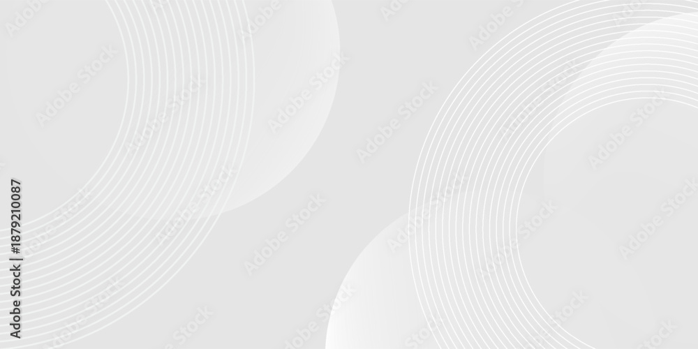 Fototapeta premium White geometric abstract background overlap layer on bright space with lines effect decoration.