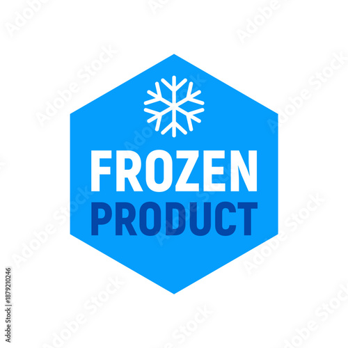 Keep frozen vector logo illustration. Frozen product label badge pictogram. Winter frozen food symbol sticker packaging.