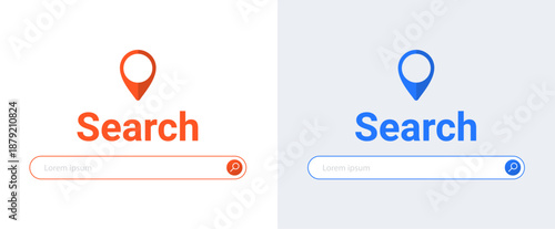 Website search bar browser world map. Research field find tab app search url concept.