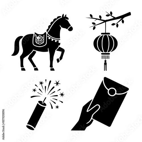 Wallpaper Mural chinese new year of the horse vector  Torontodigital.ca