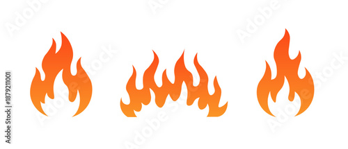 Flame fire hot vector icon logo. Flame symbol illustration simple background burn shape fireball.
