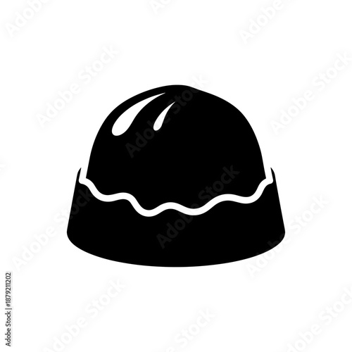 Black Chocolate Truffle Dessert Illustration.