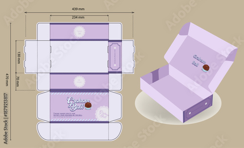 Elegant Purple Graham Ball Packaging Template