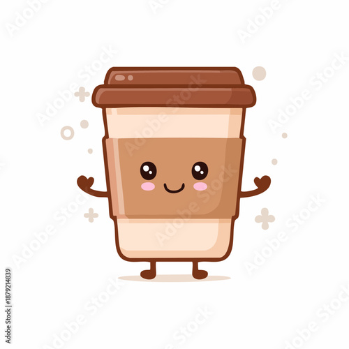 Smiling Coffee Cup Cartoon Character