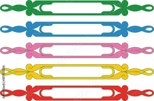Colorful Ribbon Elements in Playful Style with Bright Colors and Simple Design for Crafting