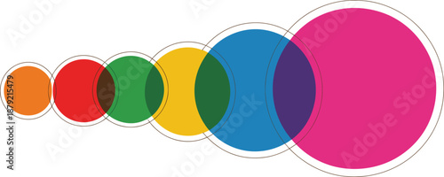 Colorful Circles in Abstract Composition with Vibrant Colors and Overlapping Shapes for Graphic Design