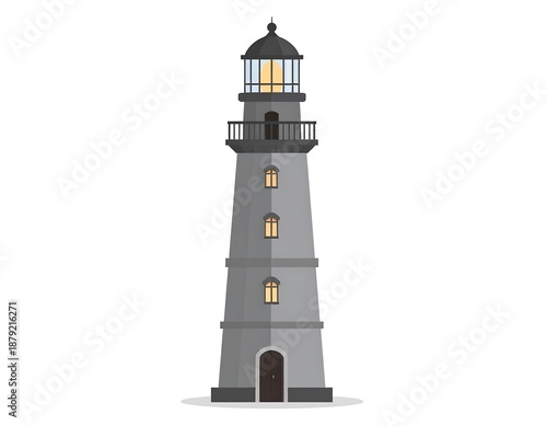 Coastal navigation lighthouse vector