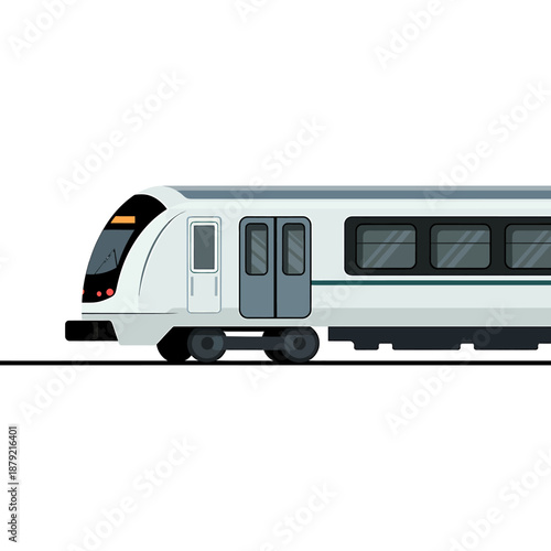 Modern Train on Railroad Track