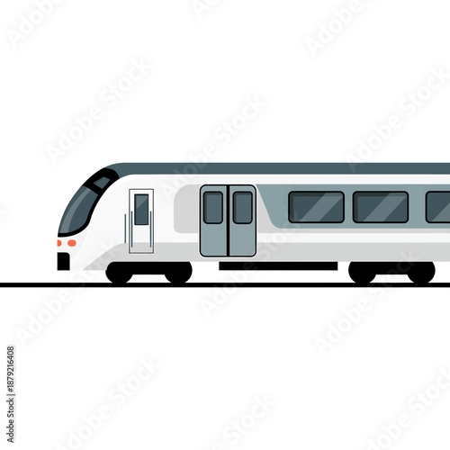 Modern Train on Railroad Track