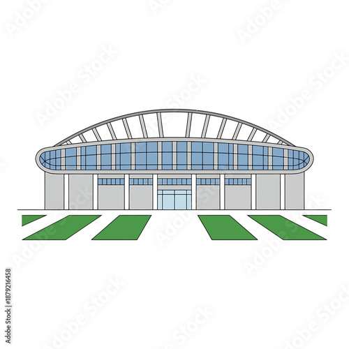 Modern Stadium Building Illustration