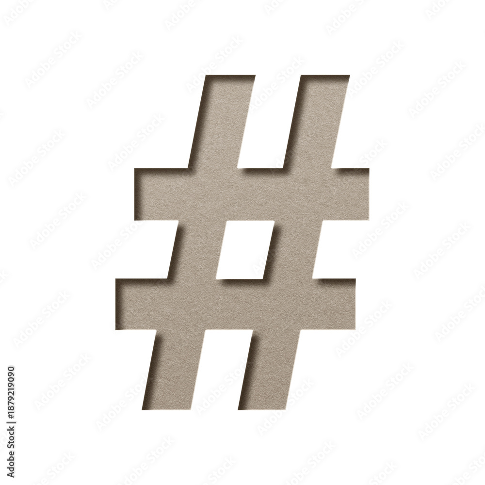Fototapeta premium Png clipart hashtag symbol paper cut word art