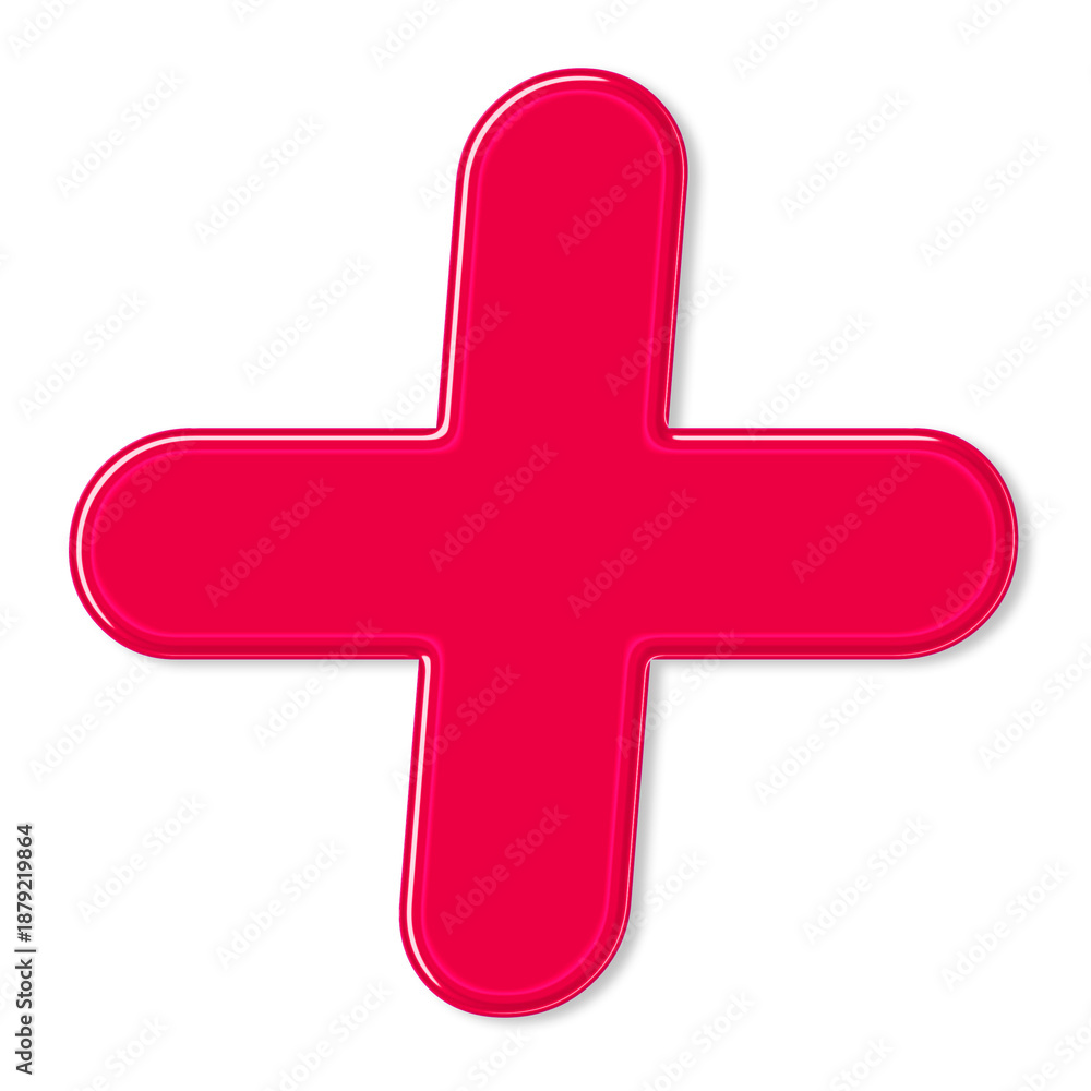 Fototapeta premium Jelly bold embossed png plus sign typography