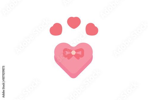 バレンタインギフトとハートのシンプルなアイコンイラスト