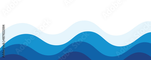 Sea waves layered vector background illustration and sea beach vector illustration.