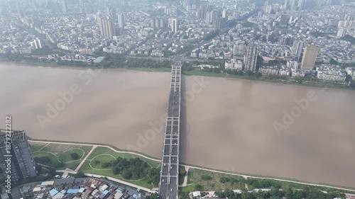 Wallpaper Mural Second Minjiang Bridge Aerial View, Leshan Sichuan China River Traffic Torontodigital.ca